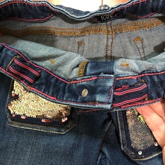 Gap Girls Denim Hi/Bye Flip Sequin Front Pockets Skinny Jean - Picture 15 of 15